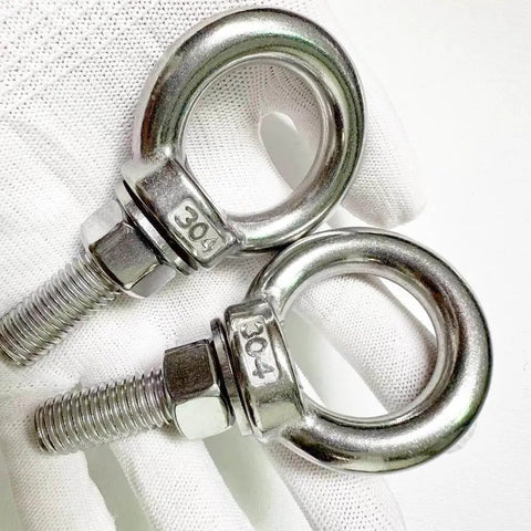 Beefy Heavy Duty M12 Eye Bolt Set, 304 Stainless Steel Shoulder Eyebolts With Nuts And Flat Washers, 5.6 In, 2 Pack