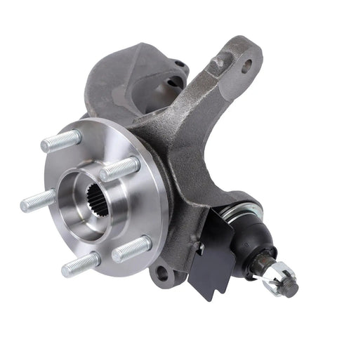 Front Driver And Passenger Side Wheel Hub Bearing Steering Knuckle Assembly Replacement For Transit Connect 2010 2011 2012 2013 With OEM Style Fit 698-467 698-466 2T1Z1215E 2T1Z3K185A 2T1Z3K185B 5T1Z3K185C Beefed-Up For A Smooth, Quiet Ride, product image showing hub and knuckle set