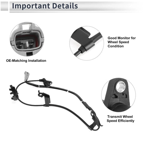 Front-right ABS wheel speed sensor for Toyota Highlander 2004–2007, 1 piece