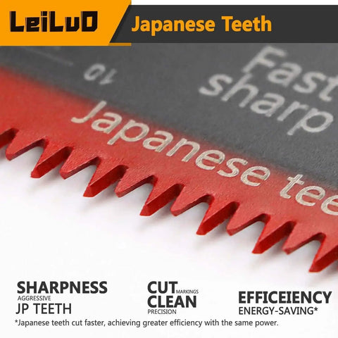 Close-up of sharp Japanese teeth on oscillating saw blade, part of the 15 Piece Japanese Teeth Oscillating Saw Blades For Fast Wood Cutting Extra Long Multi Tool Blades Pro Grade CRV Alloy Steel Long Lasting Compatible With DeWalt Makita And More.