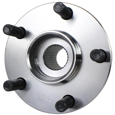 Front Wheel Hub And Bearing Assembly Pair 513220 For Subaru Outback And Legacy 2005 To 2014 With ABS, close-up view of hub surface
