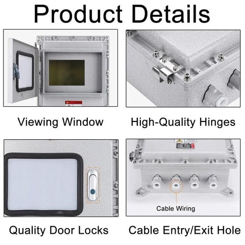 Rugged Explosion Proof Electrical Box For Outdoor Use Weatherproof Aluminum Alloy Junction Box with viewing window and cable wiring features
