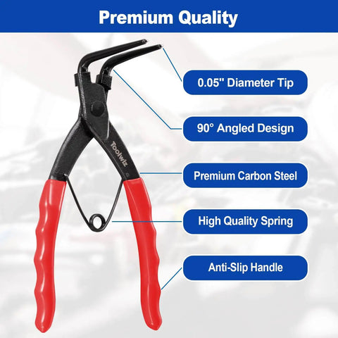 Heavy Duty 90 Degree Snap Ring Pliers For Trucks, Motorcycles, And Cars, Internal Retaining Ring Circlip Pliers, Long Nose Design