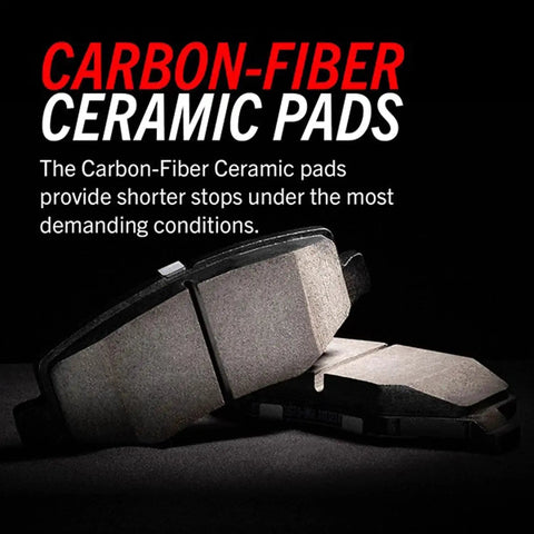 Power Stop Z36 rear carbon-fiber ceramic brake pads with hardware, side view