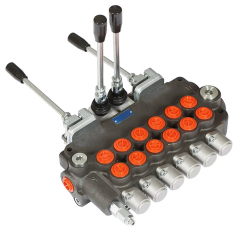 Heavy Duty 6 Spool Hydraulic Directional Control Valve For Small Tractors Loaders And Log Splitters With 21 GPM Flow 3625 PSI Relief