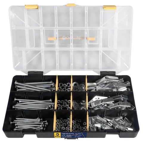 Toggle Bolts Assortment Kit 48 Sets For Drywall Including One Quarter Inch, Three Sixteenths Inch And One Eighth Inch Butterfly Anchors
