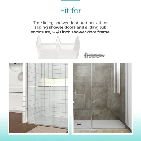 Opaque Sliding Shower Door Bumpers 2 Piece for Sliding Doors and Tub Enclosures, Clear Bumper Pads Made of Soft Flexible Rubber