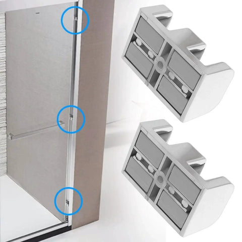 4 Pieces 8mm Anti Collision Stopper Side Guide For Glass Sliding Doors In Shower Rooms Bathroom Silver Finish Fits 8mm Glass
