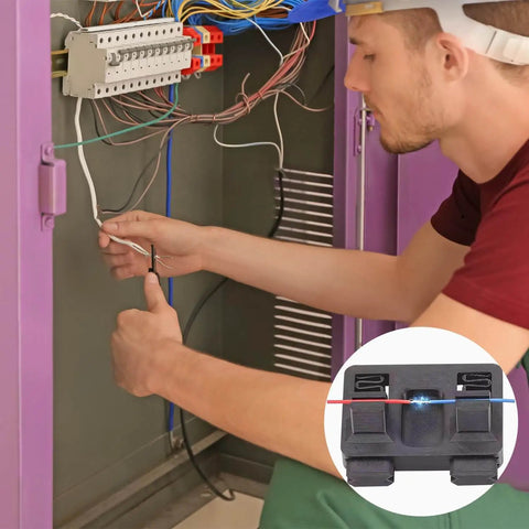 Person using Portable All-Purpose Welding Fixture With Adjustable Base And Heavy-Duty Clamps for wire work in a cabinet.