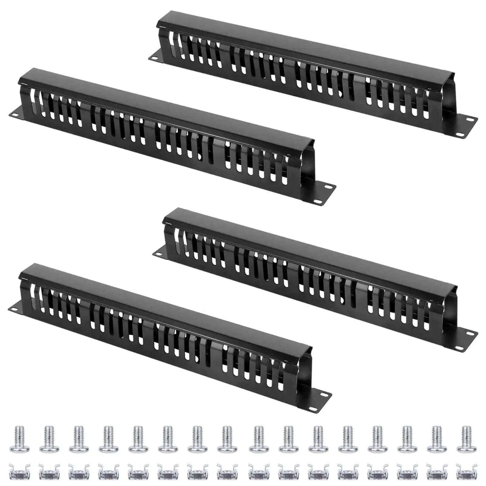 Cable Bearing Rack Four Pack 19 Inch 1U Server Rack Cable Management Kit ...