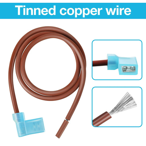 Enhon 10-piece water heater thermal cut-off kit lead with brown insulated wire and blue 2-pin connector