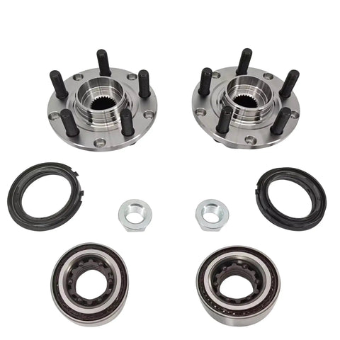 Front Wheel Hub And Bearing Kit With Seals And Retaining Clip Nut 2 Piece Replacement Set For Subaru Legacy Outback Impreza Forester And Baja 1990 To 2004 Without ABS