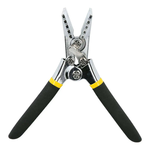 3 Inch Sheet Metal Hand Seamer with Straight Jaw Bender Tool, chrome vanadium steel, black handles, front view.