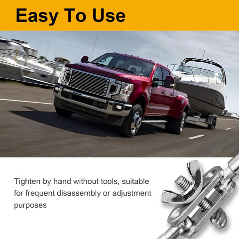 Truck towing boat with Assorted Wing Nuts Kit 50 Pieces With Size Range 1/4-20 5/16-18 3/8-16 SAE Steel Zinc Plated Carbon Steel