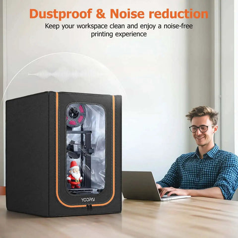 Dustproof Lit LED Lighted 3D Printer Enclosure with Fireproof Dustproof Tent and Temperature Control for Ender 3