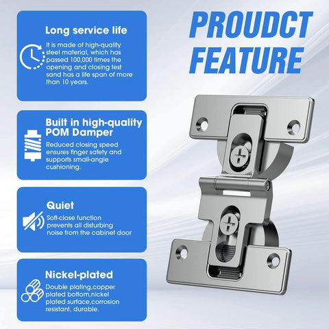 Heavy Duty Zinc Alloy Bifold Door Hinge Set 180 Degree Adjustable With Screws For Closet Cabinets And Bi Fold Doors 2 Pack Durable Hardware