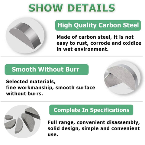 Metric Woodruff Key Set Assortment Kit With 15 Sizes For Crankshafts And Shaft Keyways In High Hard Carbon Steel Wear Resistant Build