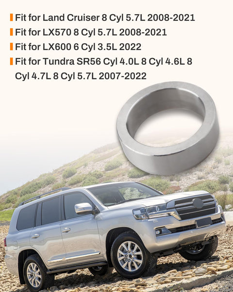 Rear Axle Bearing Retainer Inner Ring Fits Land Cruiser 2008-2021 5.7L V8, Tundra 2007-2022 ring displayed with SUV in background