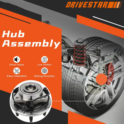Front Wheel Hub And Bearing Assembly Pair For Chevy Silverado Sierra 1500 1999 To 2006 Tahoe Yukon Escalade Suburban 2000 To 2006 Express Savana 1500 2500 2003 To 2013 Fits GMC Models diagram with installation illustration and specifications.