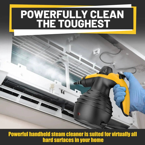 Pressurized Handheld Steam Cleaner With 10 Accessories And Safety Lock For Home And Car Cleaning used on AC vent.