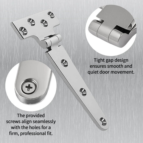 316 Stainless Steel T Hinges Marine Grade Heavy Duty With Screws 5.9 X 2.9 Inch Pack Of 2 detail view.