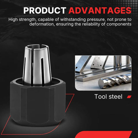 Pro Grade Self Releasing Collet And Locking Nut Assembly 1/4 Inch Replacement Part for Die Grinders, tool steel composition