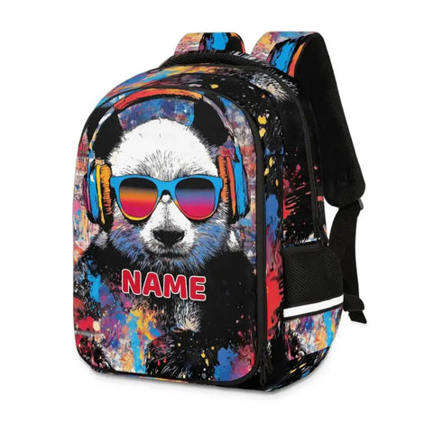 Personalized Dope Panda Backpack With Custom Name For Work And Travel College 16 Inch Laptop Bag Large Daypack With Padded Sleeve