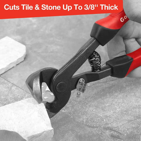 Two Piece Glass Tile Nippers Set With Heavy Duty Carbon Steel Nippers And Soft Grip Handles For Mosaic And Ceramic Tile Cutting