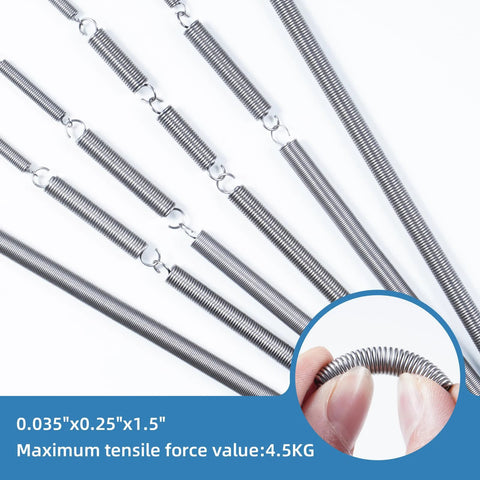 PPFEITOU 24pcs extension springs with hook ends, 0.035 x 0.25 x 1.5 in, 304 stainless steel