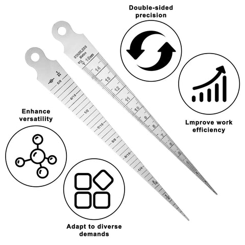 Stainless Steel Taper Gauge 1 To 15mm Dual Scale For Welding Inch And Metric Laser Etched Readings Double Sided Tool