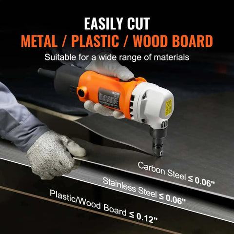 Sheet Metal Nibbler Power Cutter 550W Pro Electric Tool 2200 RPM cutting metal with 360 Degree Rotating Head