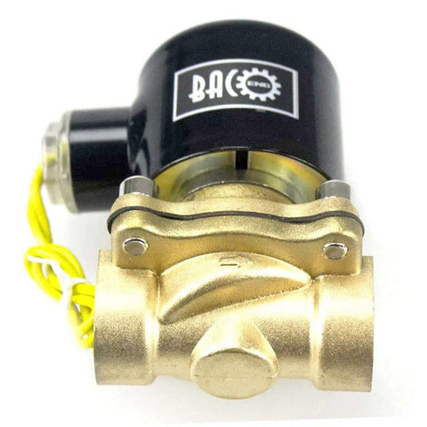 Brass Heavy Duty Electric Solenoid Valve Three Eighths Inch NPT 110V AC Normally Closed, ideal for water irrigation and fluid lines