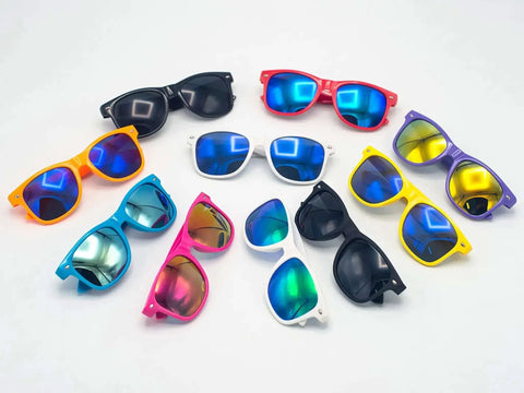 Colorful selection of Unisex Retro Sunglasses For Men And Women With UV400 Protection, Classic Cool Shades displayed on a white background