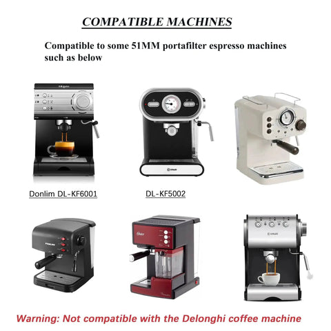 Six 51mm espresso machines compatible with the 51mm Silicone Gasket Ring For Coffee Machines Replacement Group Head Seal.