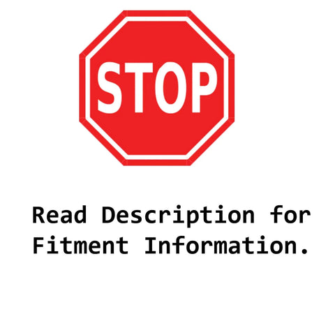 Stop sign image with text 'Read Description for Fitment Information' for Front Wheel Hub and Bearing Assembly Replacement
