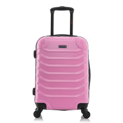 Durable Pink 20 Inch Carry On Lightweight Hardside Luggage With Spinner Wheels And Trolley Handle From InUSA