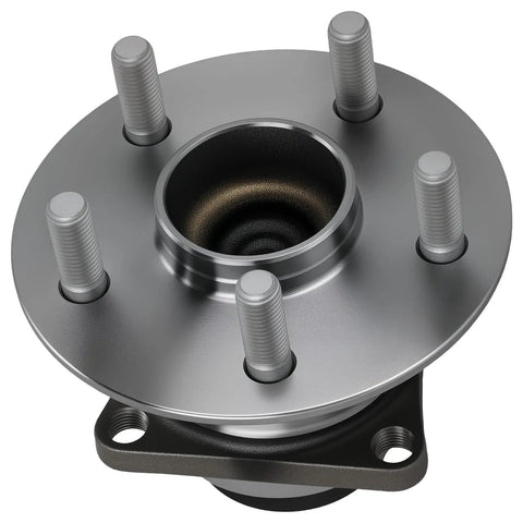 Front view of Rear Wheel Hub And Bearing Assembly Beefed Up For Pontiac Vibe 2009 2010 Toyota Corolla 2009 2019 Toyota Matrix 2009 2014 1 8L With Abs Rear Left And Right 5 Bolt 4 Bolt Square Flange Fwd