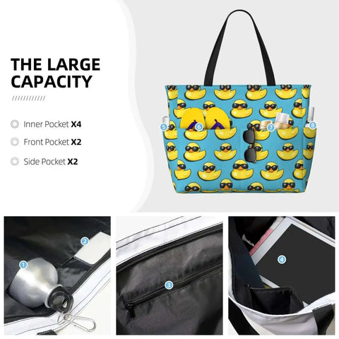 Large Beach Tote Bag For Women Sandproof And Water Resistant With Zipper Sunglasses Print Dope Summer Travel Work Or Beach Day Outdoors A Durable Roomy Tote For All Your Essentials