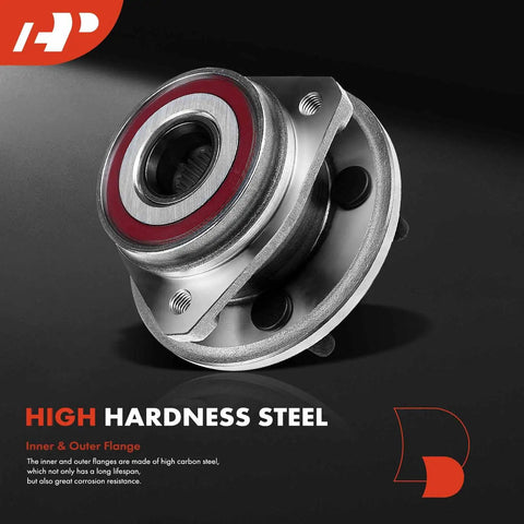 Side view of 2 Front Wheel Bearing And Hub Assembly 5 Lug Fit For Jeep Wrangler TJ 2000 To 2006 And Cherokee 1999 To 2001