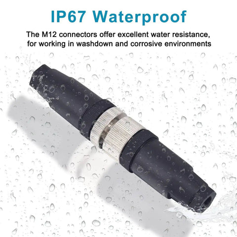 M12 5 Pin Male And Female Panel Mount Circular Aviation Connector 12mm Industrial Waterproof IP67 Outdoor Cable Joint
