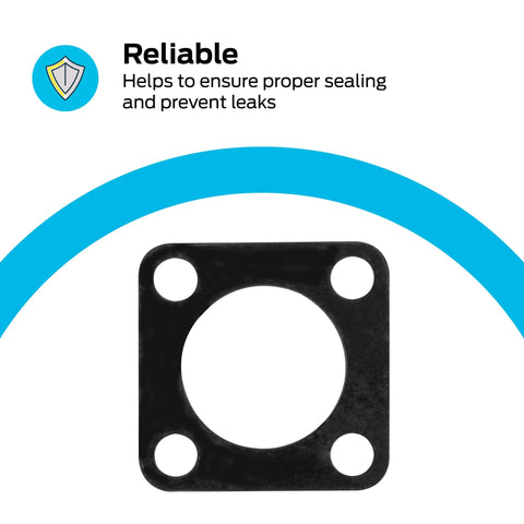 Eastman 60050 universal water heater element gasket, black rubber square with central hole and four corner holes.