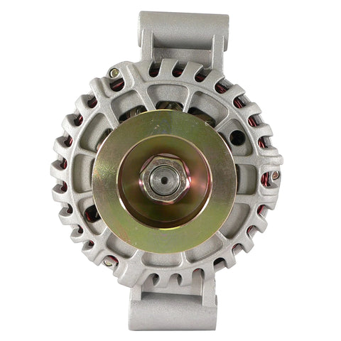 Front view of 12V 110A Alternator Replacement For Ford E Series E-150 E-250 Excursion And F-250 Super Duty 2003-2008 With Internal Regulator