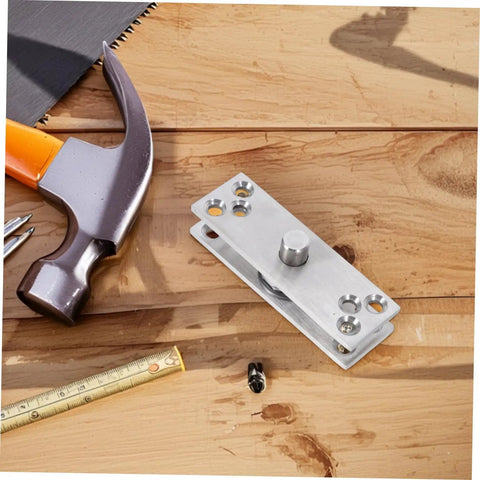Beefy Heavy Duty 360 Degree Rotation Stainless Steel Concealed Door Pivot Hinge For Cabinets And Bookcases on wooden surface