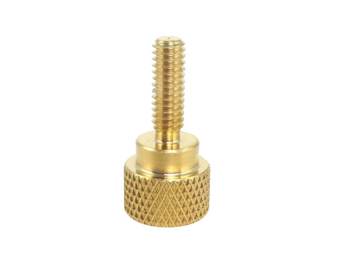 10 Pack Solid Brass Thumb Screws 8-32 X 1/2 Inch With Diamond Knurled Head, Straight Shoulders, Right Hand Thread, Flat Tip, Uncoated