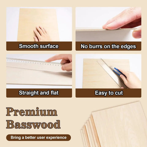 60 Pack Basswood Sheets For Laser Cutting And Crafts 12 By 12 By One Eighth Inch Unfinished Square Wood Sheets With Smooth