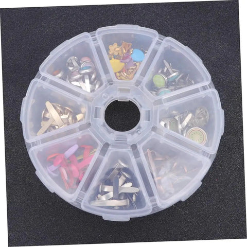 Colorful Metal Brads Fasteners Set for DIY Crafts Scrapbooking and Cardmaking Easy to Use Embellishment Kit with Storage Box
