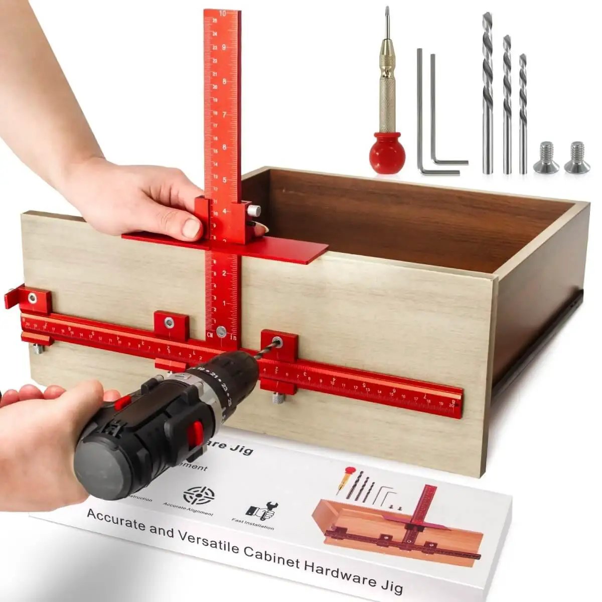 Pro Grade Aluminum Cabinet Hardware Jig For Handles Pu...
