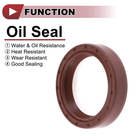 Universal Oil Seal TC Seal Ring Rotary Shaft Seal 35x45x10mm High Pressure FKM Rubber Brown 2 Pack, showing water and oil resistance.