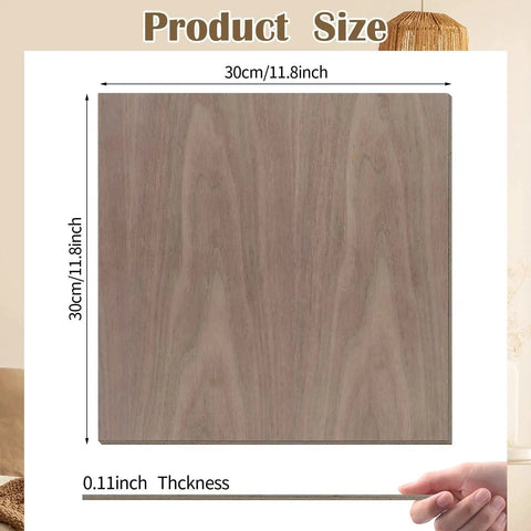 12 Pack Walnut Unfinished Wood Sheets 12 x 12 x 1 Eighth Inch 3mm Thick For Laser Cutting And Engraving CNC Routing Fretwork