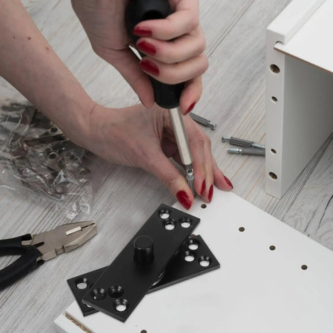 Installing Hidden Door Hinge for Wood Doors and Secret Bookcases, Heavy Duty Stainless Steel with 360 Degree Rotation Pivot